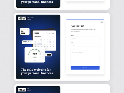 Modal Forms on Website | MSW clean confirm email confirm modal contact us finance fintech graph inputs form landing page logo minimalist modal form money personal finance register modal statistics ui design ux ui wallet website