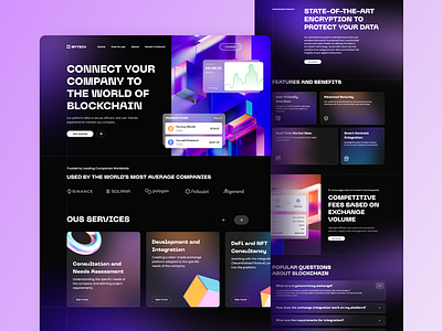 MYTECH - Blockchain Service Web3 black blockchain crypto design futuristic landing page ui ui design ux ux design web3