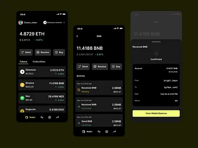 crypto wallet crypto wallet ui design mobile app design product design ui uiux ux web3 design