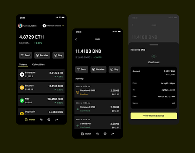 crypto wallet crypto wallet ui design mobile app design product design ui uiux ux web3 design