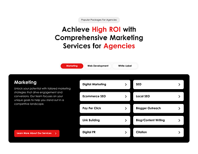 Agency Wide Range of Services Section agency figma services page ui ux web design