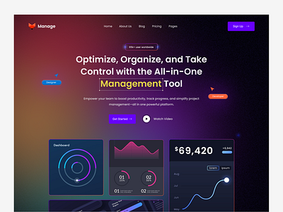 Management tool website design b2bsoftware businesssoftware cloudsoftware dataanalytics design digitaltransformation landing managementtool minimal productivitytools saas saasmanagement softwaresolutions startuptech subscriptionmanagement techsolutions ui ux website