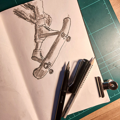 Sketch # skateboard illustration