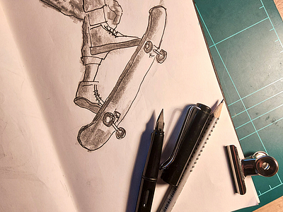 Sketch # skateboard illustration