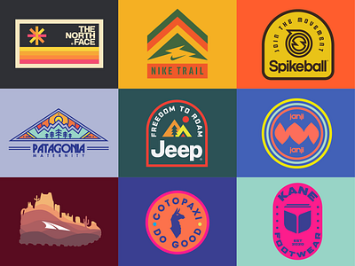 Outdoor Badges - Merch adventure altra badge cotopaxi janji jeep kane footwear logo nike trail outdoors patagonia retro spikeball the north face