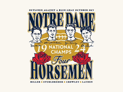 Four Horsemen of Notre Dame college football illustration national champions notre dame portrait