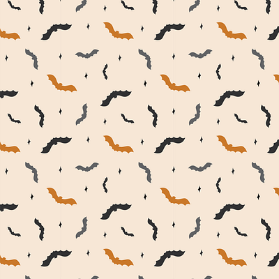 Fall Bat Pattern bats fall halloween illustration minimal procreate