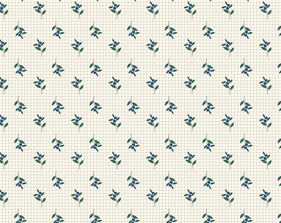 Summer Blueberry Pattern blueberry gingham illustration summer surfacepatterndesign