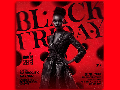 Black Friday Party Flyer Template psd