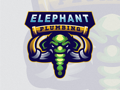 Elephant Plumbing Logo branding design elephant plumbing logo graphic design identity illustration logo mark plumber plumbing service tshirt vector