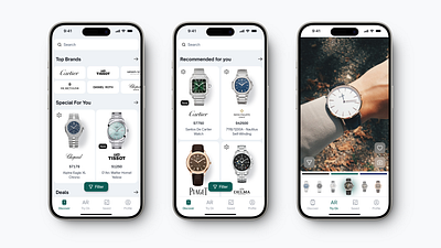 AR Watch Try On App Design ar try augmented reality design e commerce minimal mobile ui watch