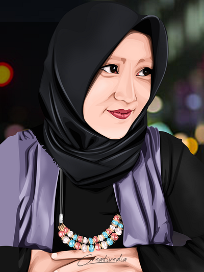 Hijab Portrait Vexel Illustration design graphic design illustration vector art vexel vexel art vexelart