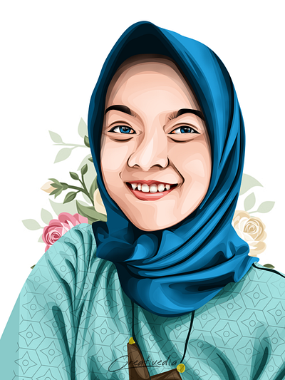 Hijab Portrait Vexel Illustration branding design graphic design illustration vector art vexel vexel art vexelart