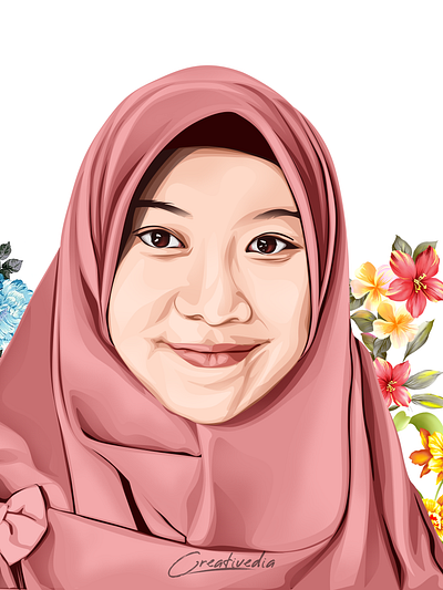 Hijab Portrait Vexel Illustration branding design graphic design illustration logo ui vector art vexel vexel art vexelart