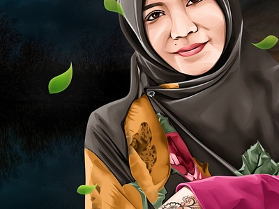 Hijab Portrait Vexel Art Illustration design graphic design illustration vector art vexel vexel art vexelart