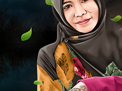 Hijab Portrait Vexel Art Illustration design graphic design illustration vector art vexel vexel art vexelart