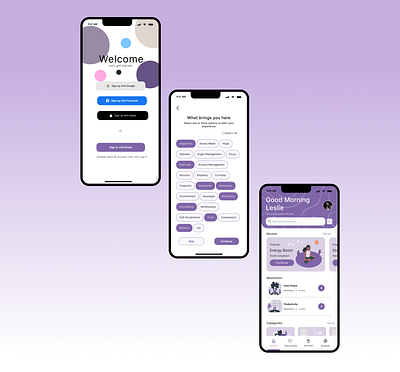 Meditation App design meditation app ui