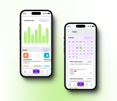 Tracking Progress Made Simple: TimeCraft appdesign cleanui dailyui designinspiration designsystem homescreen minimaldesign mobileapp pomodoro productivityapp taskplanner timecraft uiux