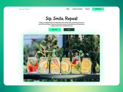 Breeze🧋Boba | Boba Shop Website animation boba boba shop branding bubble tea design landing page minimalistic modern responsive ui website website design