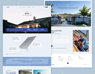 Aura - Solar Panel Company | Landing Page desktop graphic design interface landing page product design ui uiux user interface ux web website wordpress design