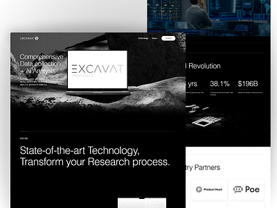 EXCAVAT Ai Design by drewdeltz aianalysis aidesign datadriven drewdeltz innovation minimalistdesign researchtool techdesign uiinspiration uiux uxdesign webdesign
