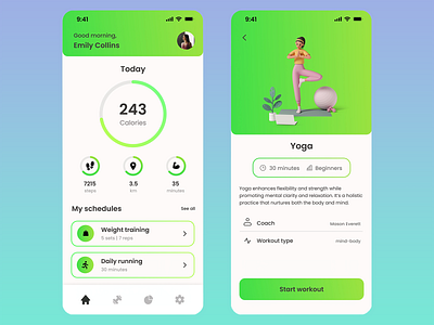 Fitness Mobile App Design activity tracker fit fitness app fitness coash fitness tracker gym gym session health health tracking healthcare mobile mobile app design muscle online training steps app training web design workout workout app workout tracker