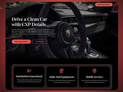 CXP Details 🚗 | Auto Detailing Website auto detail auto detailing auto detailing website automotive detailing bold minimalistic modern ui website design