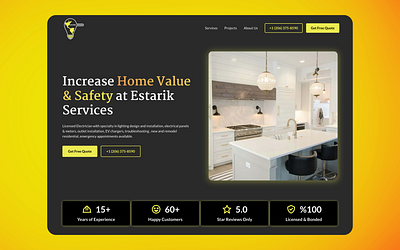 Estarik Services 💡| Electrician Website electrical services electrician electrician website electrician website design high converting home services minimalistic responsive seo ui ux website design