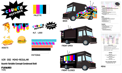 Crunch Network Food Truck branding concept design graphic design illustration logo vector