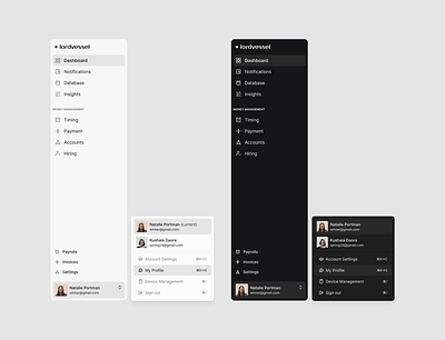 Sidebar Concept Light & Dark Mode black dashboard design sidebar ui ux web white