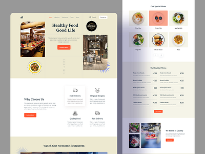 Restaurant Landing Page creative restaurant landing page creative ui landing page ui design landing page uiux minimal landing page modern landing page restaurant restaurant landing page restaurant website ui ui design ui designer uiroll uiux web designer website design