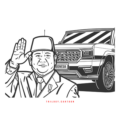 Garuda Maung Car Line Art black and white limousine line art maung garuda monochrome muscle car prabowo vector art