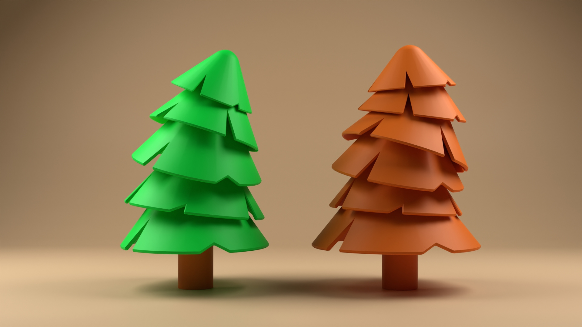 Stunning 3D Tree Models in Green and Autumn Orange 3d rendering portfolio 3d tree models anuhas sathsara design autumn tree design dribbble 3d portfolio green and orange trees minimalist 3d design modern 3d graphics nature inspired 3d models seasonal 3d art