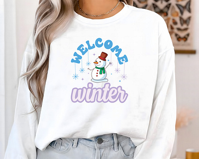 Winter Sweatshirt Design graphic design illustration design snowman sweatshirt typography typography sweatshirt vintage vintage sweatshirt winter man t shirt winter t shirt winter vibes winter woman t shirt