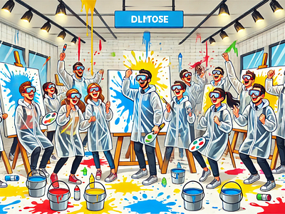 Splatter Paint Room: The Bay Area Worth It For Corporate Events. graphic design poster design social media post