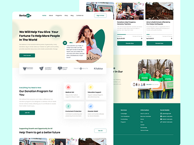 Berbagive - Charity Landing Page app charity crowfudding donation landingpage ui ux webdesign