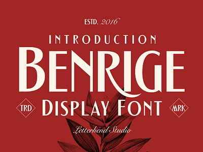 Benrige Display Font freebies graphic graphic print