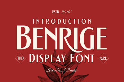 Benrige Display Font freebies graphic graphic print