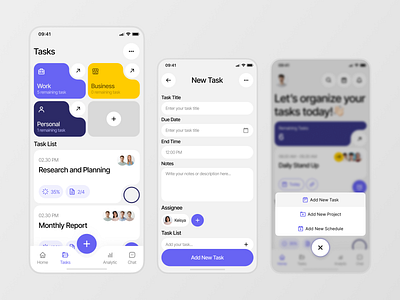 Progressly - Task Management Mobile App [Add New Task] application design management manager mobile task task app task management task management app task manager ui ui design uiux ux