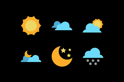 Whimsical Weather Illustrations ☀️🌧️ flat icon nature illustrations