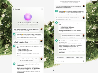 EventFlow - Event Management with AI (Create Event) ai chat ai clean create ai create event create flow dashboard dashboard app design event manage event management manage minimalist orbs product design rsvp saas saas product ui ux