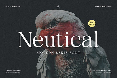 Neutical | 6 Weight Serif Family By Heinzel Std branding branding kit canva commercial use cricut cricut font digital font font family graphic design headline logo magazine modern font modern serif font serif font serif typeface social media typeface font ui design website