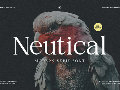 Neutical | 6 Weight Serif Family By Heinzel Std branding branding kit canva commercial use cricut cricut font digital font font family graphic design headline logo magazine modern font modern serif font serif font serif typeface social media typeface font ui design website