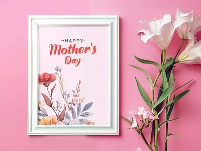 Frame mockup with mothers day concept family