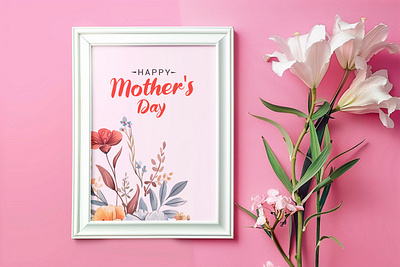 Frame mockup with mothers day concept family