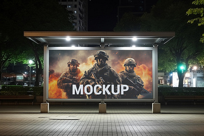 Outdoor billboard mockup mockup sign