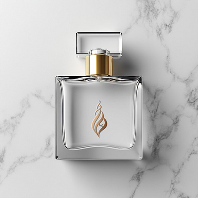 Glass bottle of perfume mock-up cosmetic product