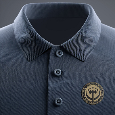 PSD editable embroidery logo effect mockup on polo shirt design mockup