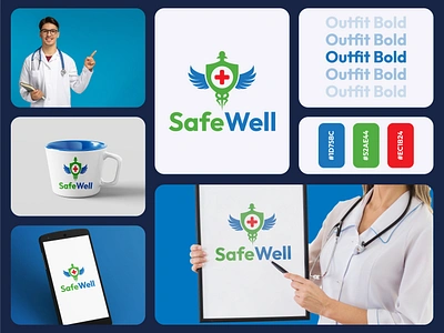 SafeWell Medical Logo brandidentity branding clinic counseling dental healthcare herbal hospital hospitallogo logo logodesign logomaker logos logotipo medical medicallogo nursing nutrition pharmacy wellness