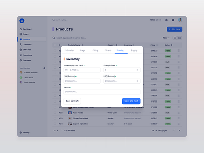 Products Page - Inventory crm e commerce inventory minimal online business product product page saas ui ui design ui kit uiux webapp